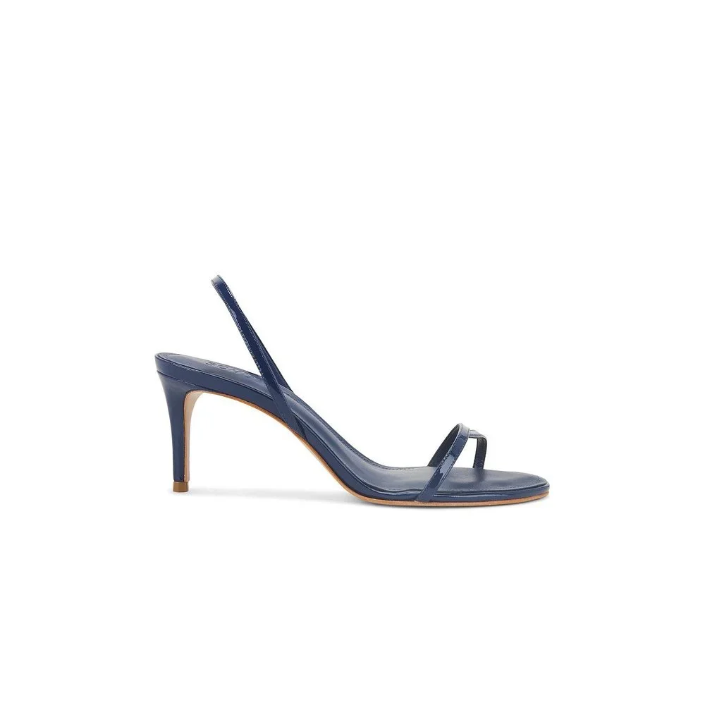 New Schutz Diana Mid Sandal in Infinite Blue leather slingback heel open toe - Picture 2 of 9